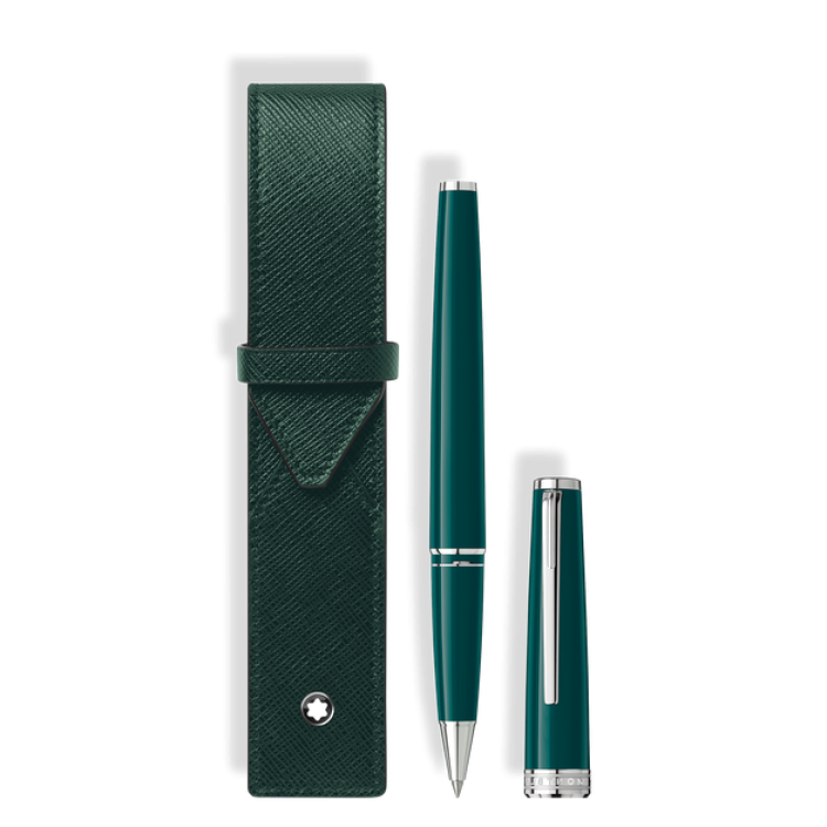 Set avec Rollerball PIX Vert Fonc&eacute; et &Eacute;tui pour 1&nbsp;Instrument d'&Eacute;criture Montblanc Envelope