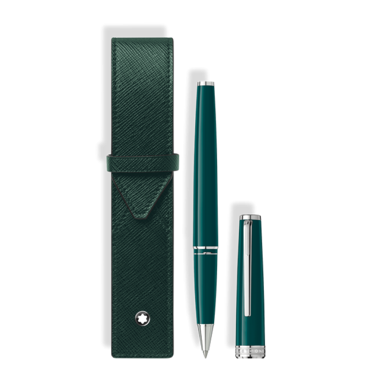 Set avec Rollerball PIX Vert Foncé et Étui pour 1 Instrument d'Écriture Montblanc Envelope