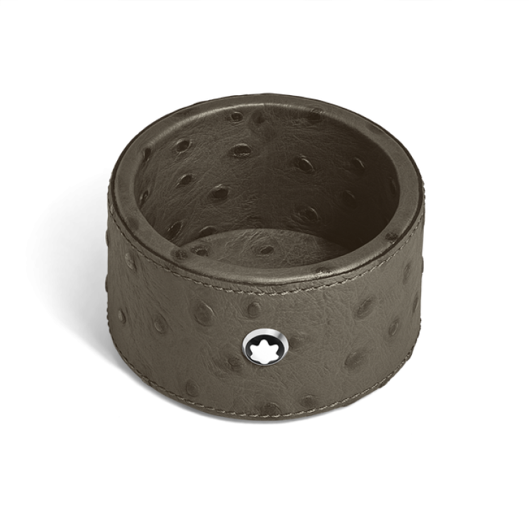 Plateau de Bureau Petit Format, Cuir Emboss&eacute; Autruche, Kaki