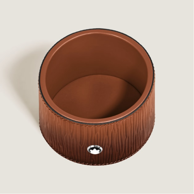 Plateau de Bureau Rond Moyen Format en Cuir Corteccia Sfumato