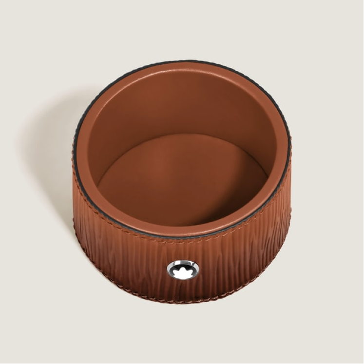 Plateau de Bureau Rond Petit Format en Cuir Corteccia Sfumato