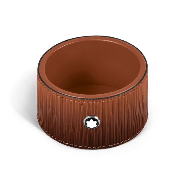 Plateau de Bureau Rond Petit Format en Cuir Corteccia Sfumato