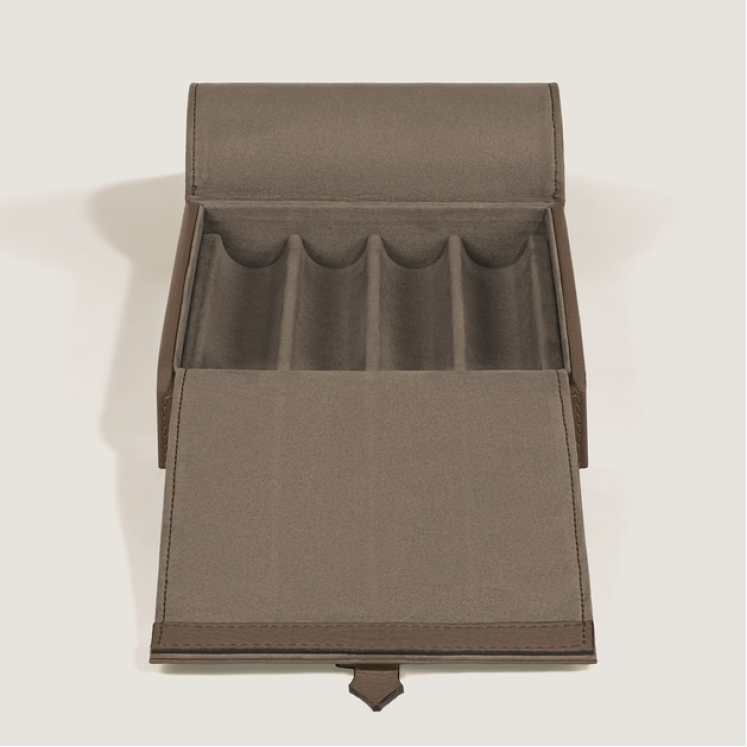 Coffret de Voyage en Cuir Grainé pour 4 Instruments d’Écriture