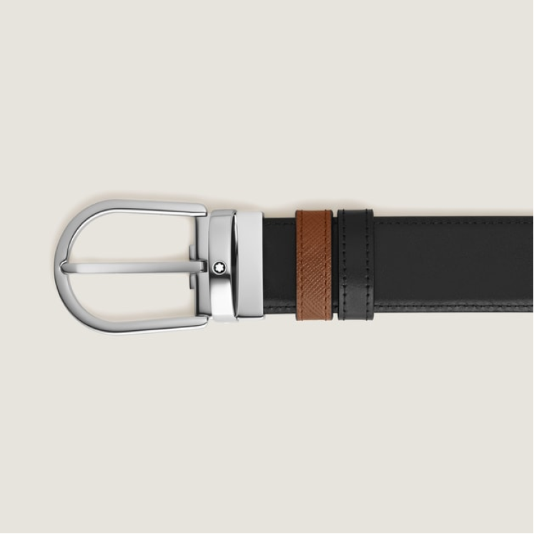 Ceinture Réversible Horseshoe 35 mm en Cuir Sartorial