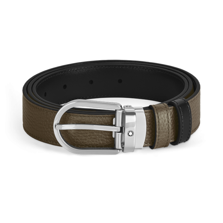 Ceinture Réversible Horseshoe 30 mm en Cuir Grainé