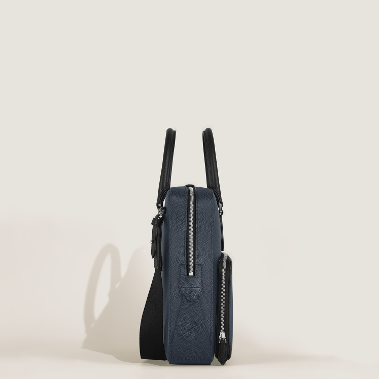 Porte-Documents Moyen Modèle avec Poche en Cuir Sartorial