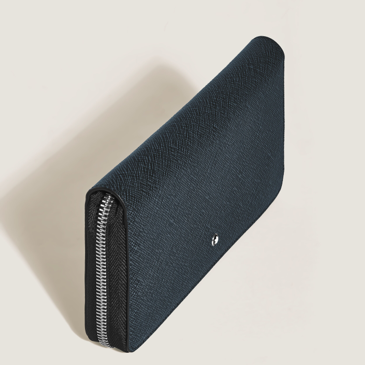 Portefeuille Continental 12cc Zippé en Cuir Sartorial