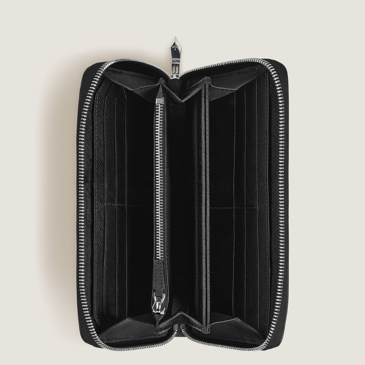 Portefeuille Continental 12cc Zippé en Cuir Sartorial