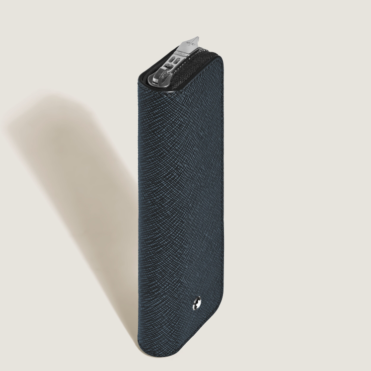 Étui pour 1 Instrument d'Écriture Zippé en Cuir Sartorial