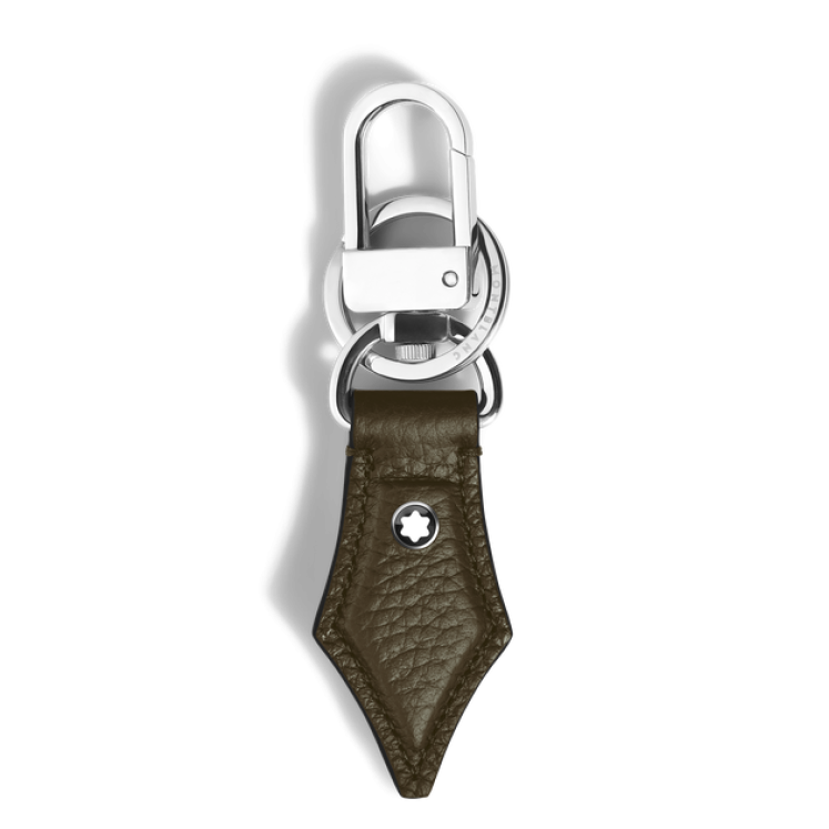 Porte-Clés Plume en Cuir Grainé