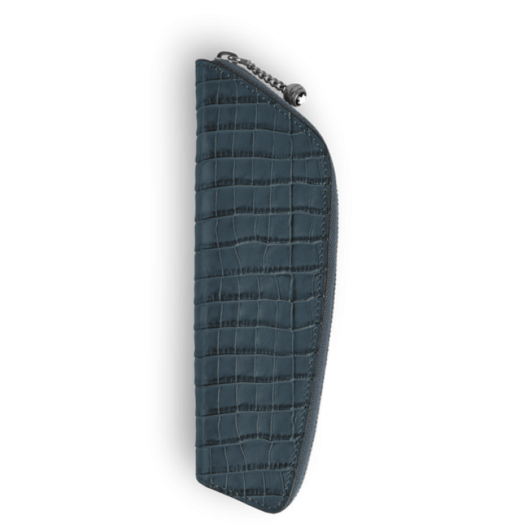 &Eacute;tui pour 1&nbsp;Instrument d'&Eacute;criture en Cuir Emboss&eacute; Croco