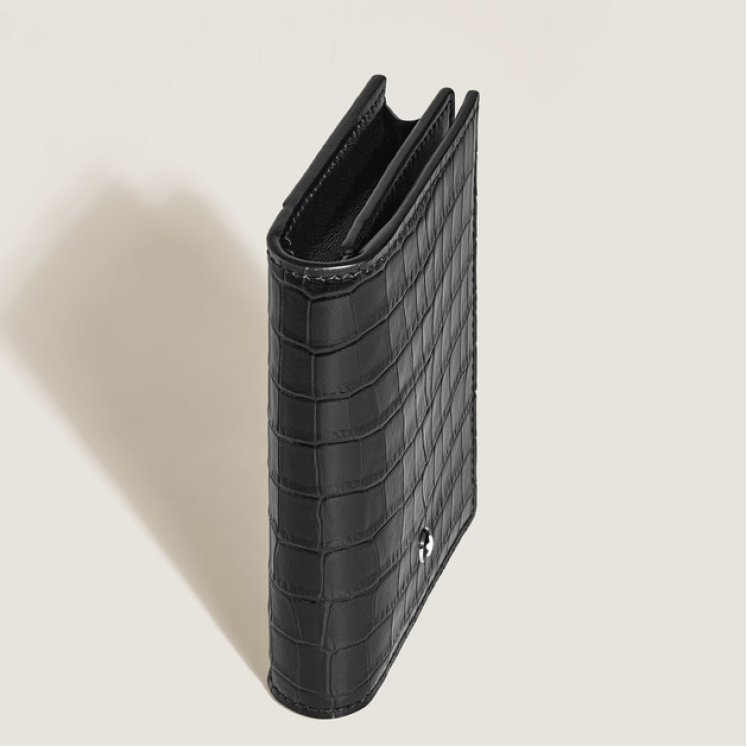 Porte-Cartes 4cc en Cuir Embossé Croco
