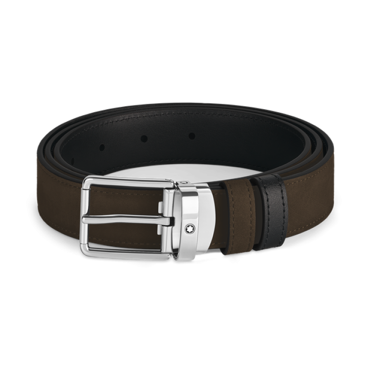 Ceinture r&eacute;versible &agrave; boucle Everyday de 30&nbsp;mm en cuir marron/noir