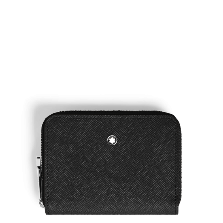 Mini Portefeuille 2cc Zippé en Cuir Sartorial