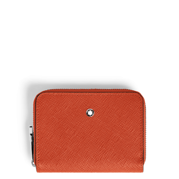 Mini Portefeuille 2cc Zipp&eacute; en Cuir Sartorial