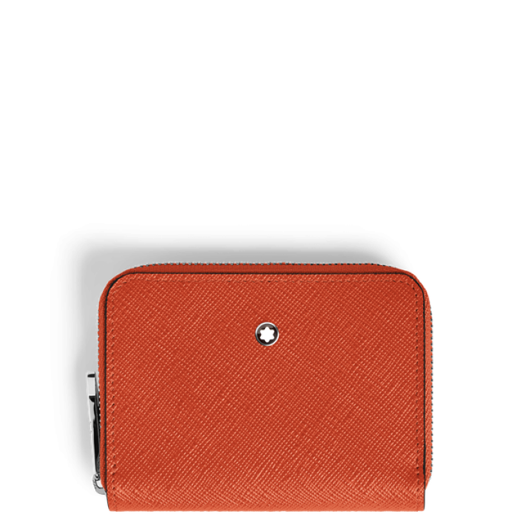 Mini Portefeuille 2cc Zippé en Cuir Sartorial