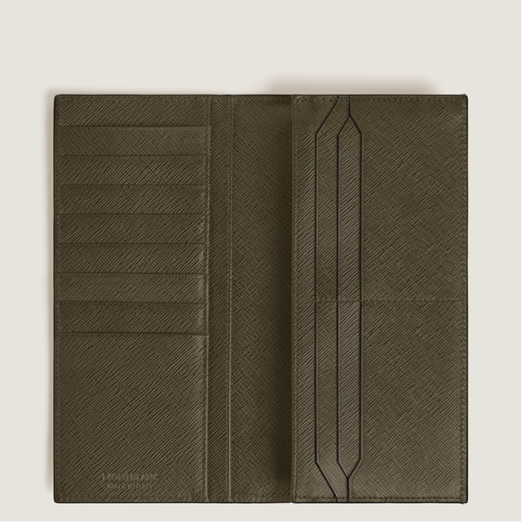 Portefeuille Long 14cc Zippé en Cuir Sartorial