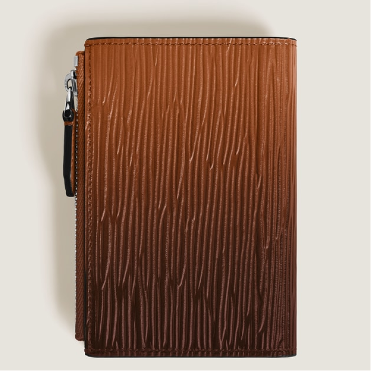 Mini Portefeuille Vertical 6cc en Cuir Corteccia Sfumato