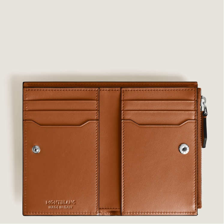 Mini Portefeuille Vertical 6cc en Cuir Corteccia Sfumato