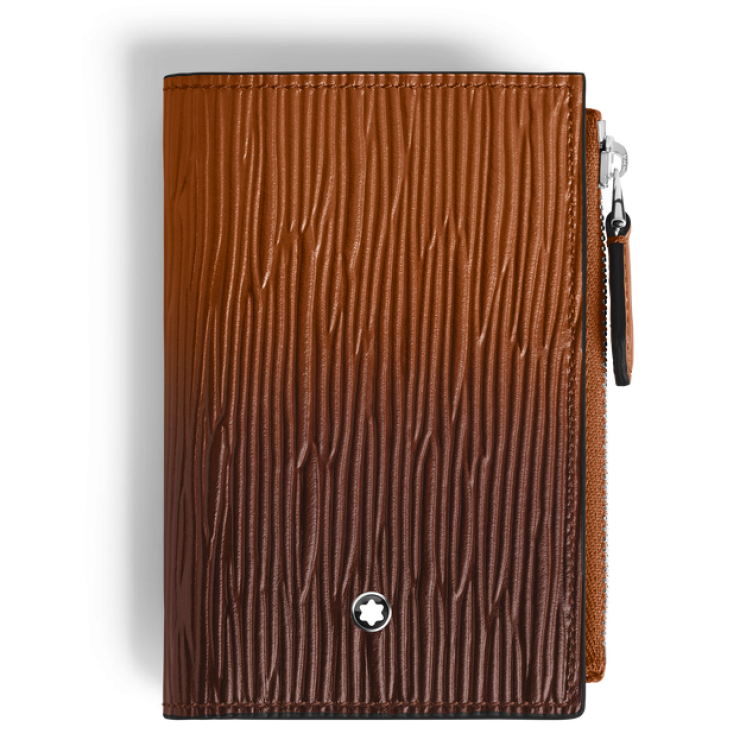 Mini Portefeuille Vertical 6cc en Cuir Corteccia Sfumato