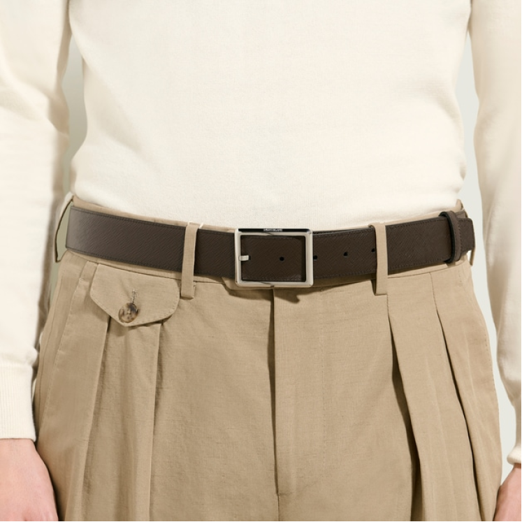 Ceinture Réversible Rectangulaire 35 mm en Cuir Sartorial