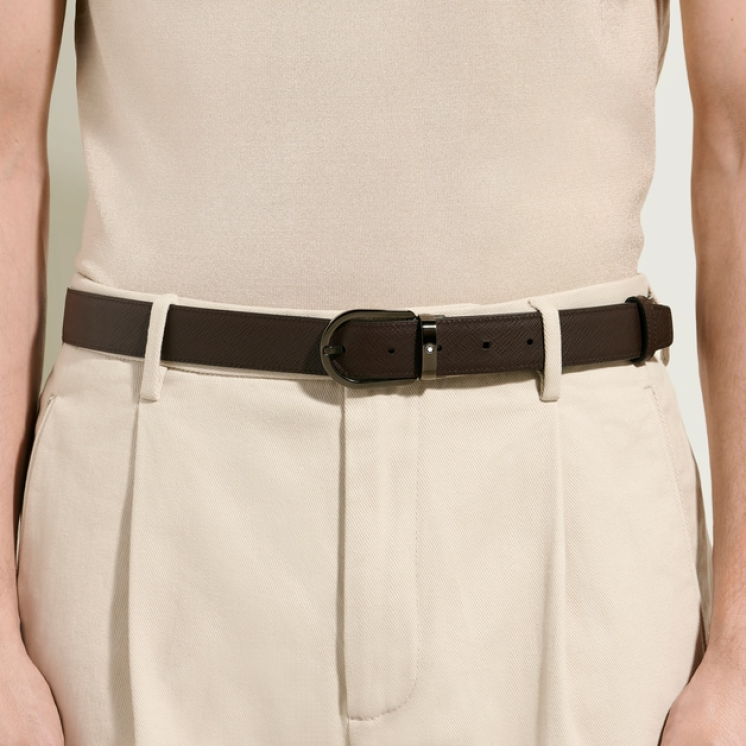 Ceinture Réversible Fer à Cheval 30 mm en Cuir Sartorial