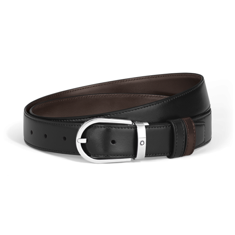 Ceinture R&eacute;versible Fer &agrave; Cheval 30 mm en Cuir Meisterst&uuml;ck