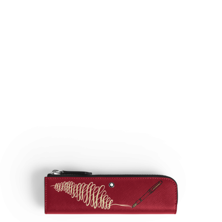 &Eacute;tui pour 1&nbsp;Instrument d'&Eacute;criture Zipp&eacute; Ann&eacute;e du Cheval en Cuir Sartorial