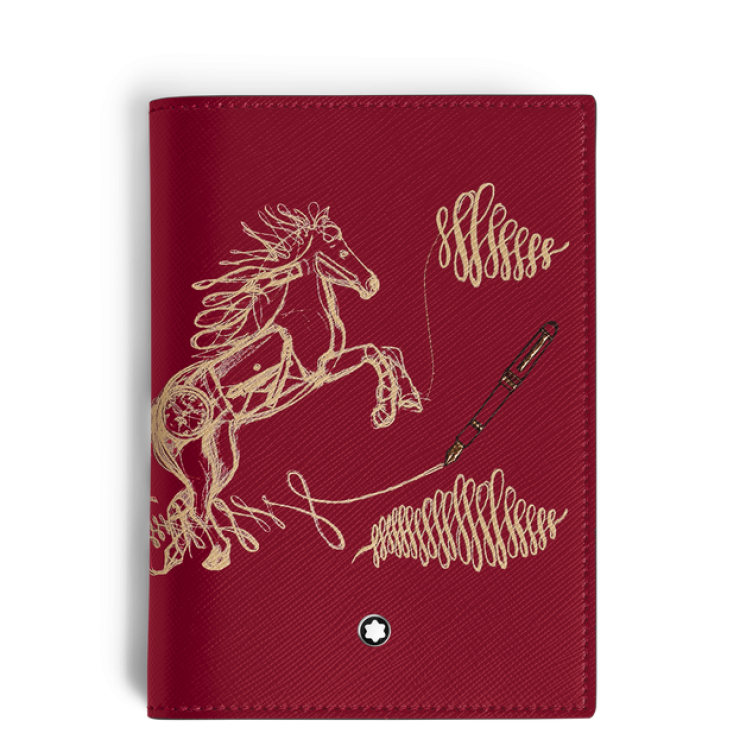 Porte-passeport Année du Cheval en Cuir Sartorial